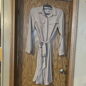 Nine West Beige Long Sleeve Dress